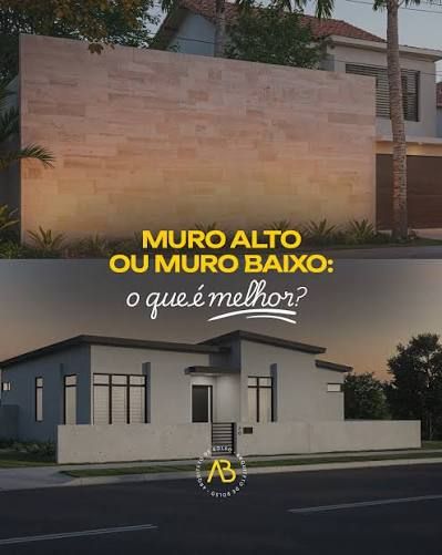 Comparativo entre muro alto fechado e muro baixo com fachada visível em casas residenciais Comparativo entre muro alto fechado e muro baixo com fachada visível em casas residenciais