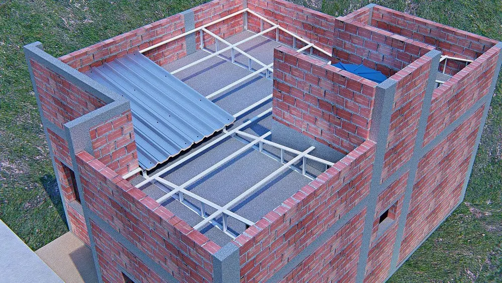 Como construir telhado embutido: telhas metálicas trapezoidais sobre estrutura escondida por platibanda Como construir telhado embutido: telhas metálicas trapezoidais sobre estrutura escondida por platibanda